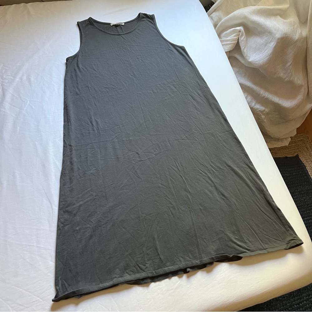 FILOSOFIA grey cotton knit‎ sleeveless midi dress